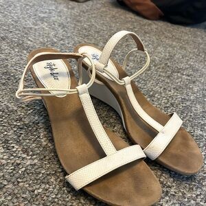 Style & Co. Women's Tan and Cream Wedge Sandals